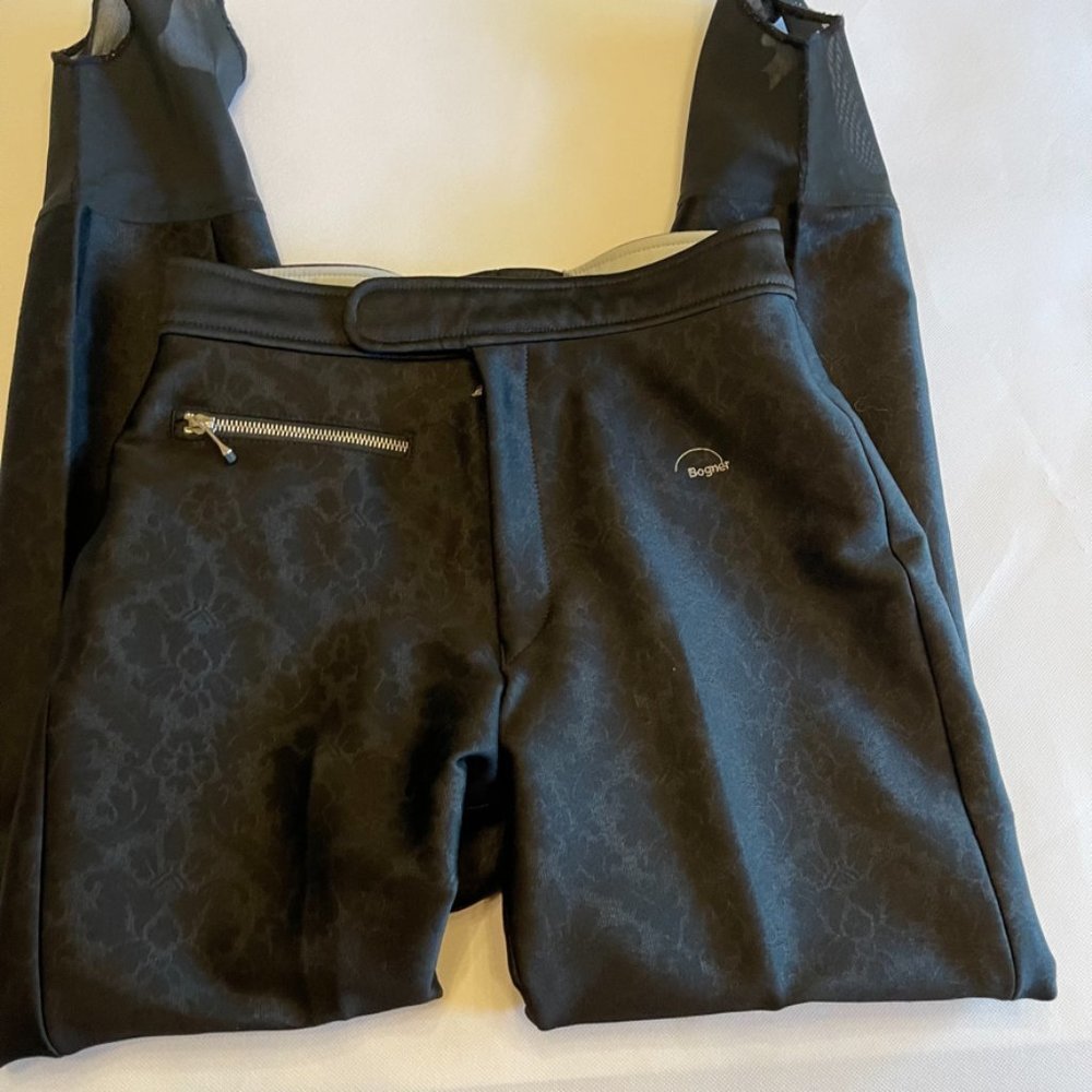 Bogner Black Jacquard Stirrup Ski/Snow Pants  10